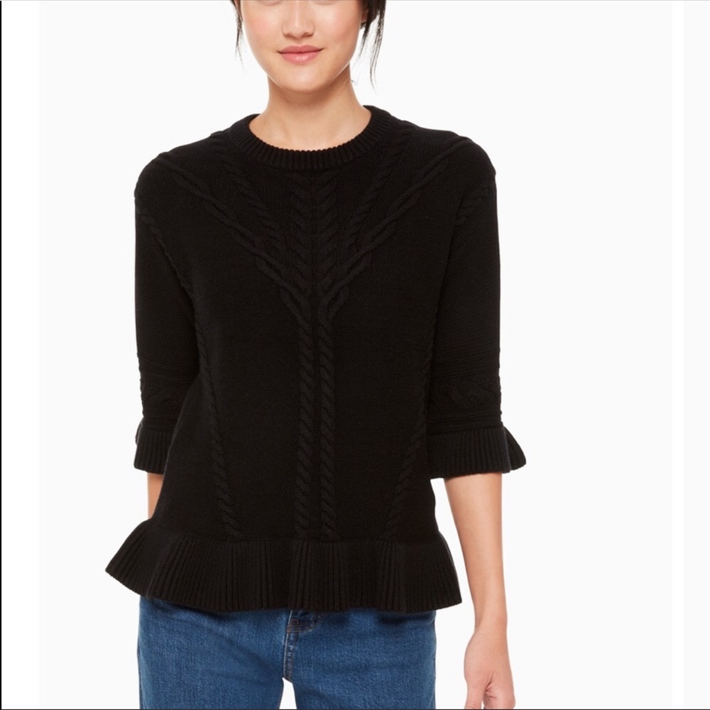 Kate Spade NWT Cable Sweater Brooke Street Black